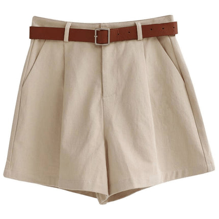 High-Waist Pleated Wide Leg Trousers (With/Without Belt)