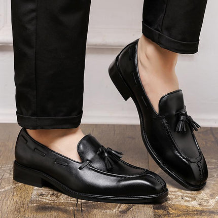 Men's PU Leather Tassel Loafers – Wear-Resistant Casual Shoes