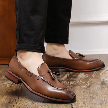 Men's PU Leather Tassel Loafers – Wear-Resistant Casual Shoes