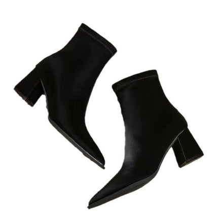 Fashion Wedge Heel Pointed Toe Casual Boots for Women