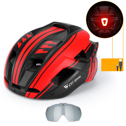 Shock-Resistant Cycling Helmet – Lightweight PC/EPS Bike Helmet with LED Safety Light