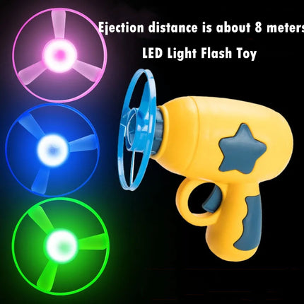 Super Saucer Launcher Disc Shooter Toy – Set of 1 Gun & 3 Flying Discs