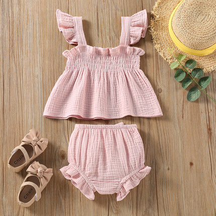 Girls Sleeveless Cotton Summer Set – Top & Shorts