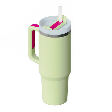 40oz Insulated Tumbler with Handle, Straw & Spill-Proof Lid