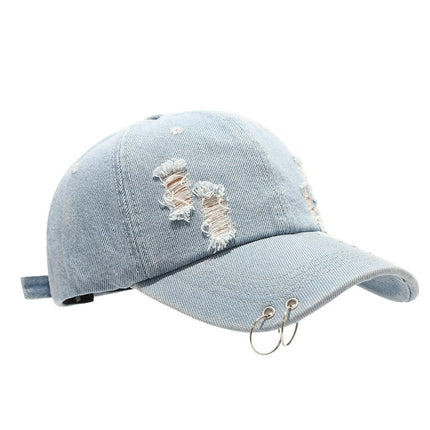 Adjustable Denim Sunshade Cap with Dome Crown