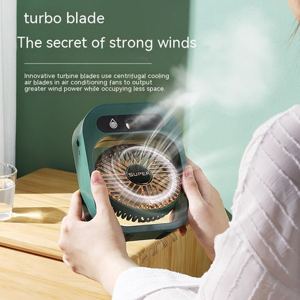 USB Rechargeable Portable Desk Misting Fan with 3-Speed Cooling & Humidifier