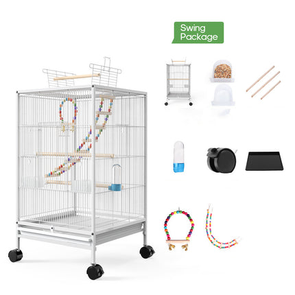 Large Metal Bird Cage for Parrots & Small Birds