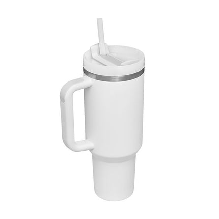 40oz Insulated Tumbler with Handle, Straw & Spill-Proof Lid