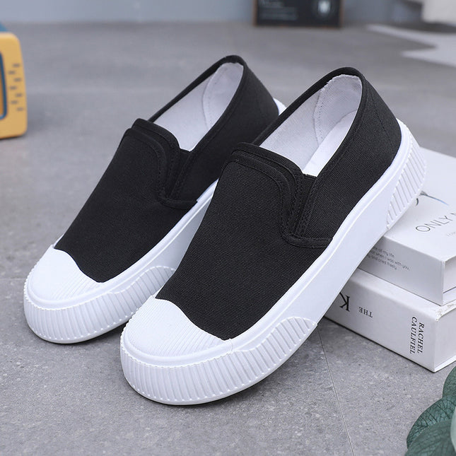 Canvas Oversleeve Shoes with Flat Heel
