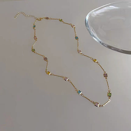Geometric Crystal Clavicle Chain Necklace