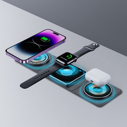 3-in-1 Transparent Magnetic Folding Wireless Charging Station