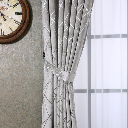 Modern Chenille Blackout Curtains – Light-Luxury Jacquard Window Drapes for Living Room & Bedroom