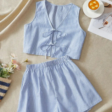 Elegant Striped Asymmetrical Outfit
