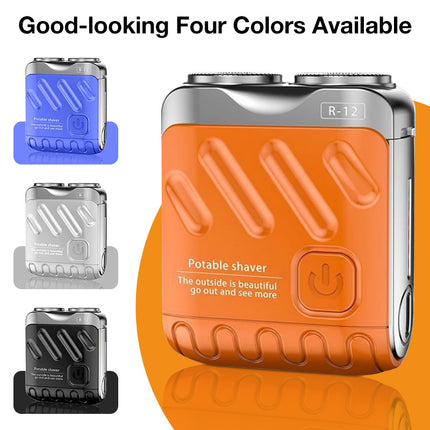 Mini Rechargeable Dual-Ring Electric Shaver – Portable Travel Razor for Men