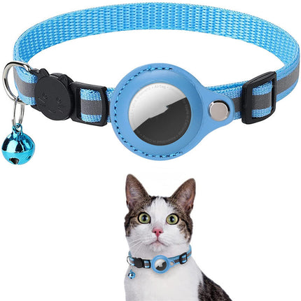 Reflective Waterproof Airtag Pet Collar – Nylon Adjustable Cat & Dog Collar with Protective Holder