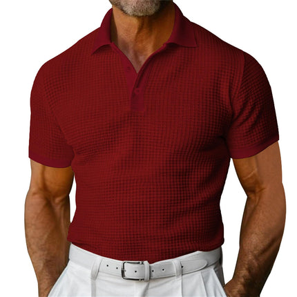 Men’s Slim Fit Jacquard Cotton T-Shirt – Casual Pullover Short Sleeve Summer Top