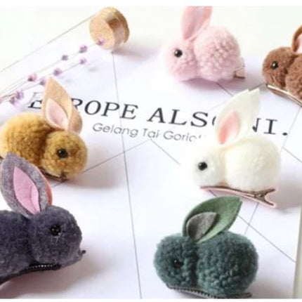Cartoon Rabbit Hair Tie – Soft Nylon & Polyester Hair Band with Hair Ball Accent