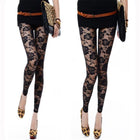 Women’s Lace Rose Slim-Fit Leggings – Sexy Ankle-Length Solid Trousers