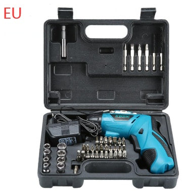 4.8V Rechargeable Multi-Function Electric Screwdriver – 180° Rotating Handle with Battery Indicator