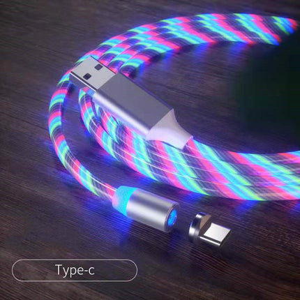 Magnetic Fast Charging Cable – LED Type-C & Micro USB Charger