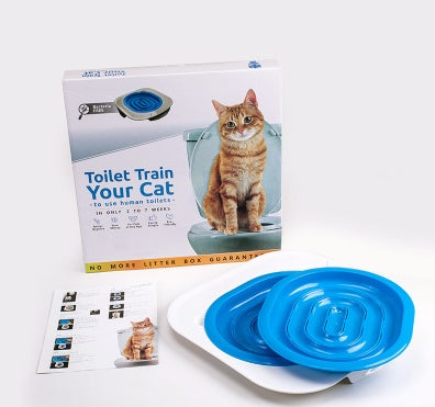 Cat Toilet Training Seat – Pet Toilet Trainer with Removable Grooved Trays