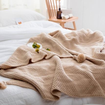 Nordic Knit Fringe Throw Blanket – Soft Acrylic Wool-Style Sofa & Shawl Blanket