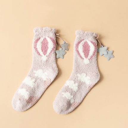 Winter Thick Women’s Socks – Japanese Sweet Cartoon Coral Fleece Socks