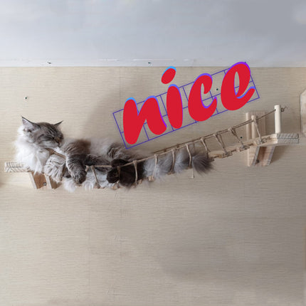 Wall-Mounted Sisal Cat Climbing Post – Pine Wood Hanging Cat Furniture