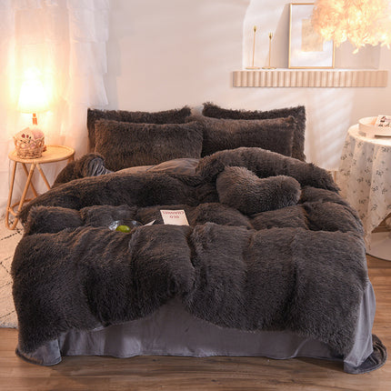 Luxury Thick Fleece Bedding Set – Warm Plush Winter Duvet Cover Set with Bed Sheet & Pillowcases