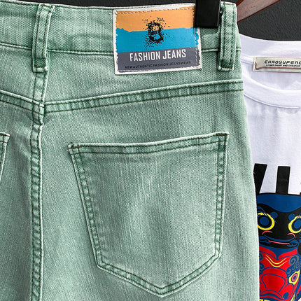 Men’s Casual Denim Shorts with Pocket Decoration