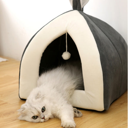 Rabbit Ear Mongolian Pet Nest – Soft Arctic Velvet Bed for Cats & Dogs