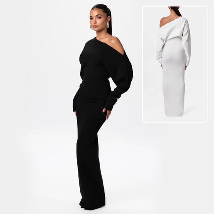 Women’s High-Waist Long One-Step Dress – Elegant Temperament Commuter Maxi Dress