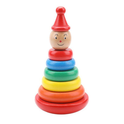 Wooden Stacked Circle Toy (Tumbler Rainbow Tower)