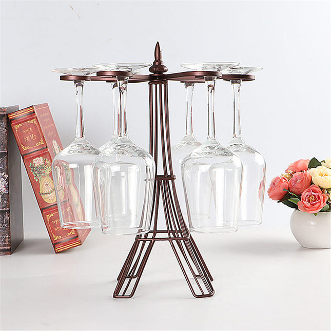 Wrought Iron Wine Rack – Decorative Goblet & Bottle Holder