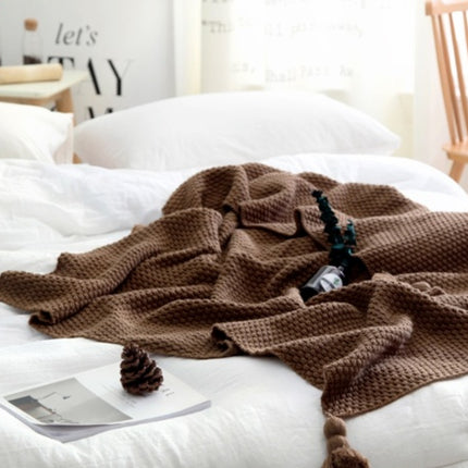 Nordic Knit Fringe Throw Blanket – Soft Acrylic Wool-Style Sofa & Shawl Blanket