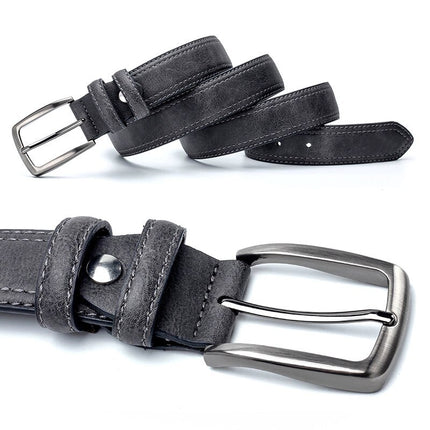 Classic Imitation Leather Belt with Alloy Buckle