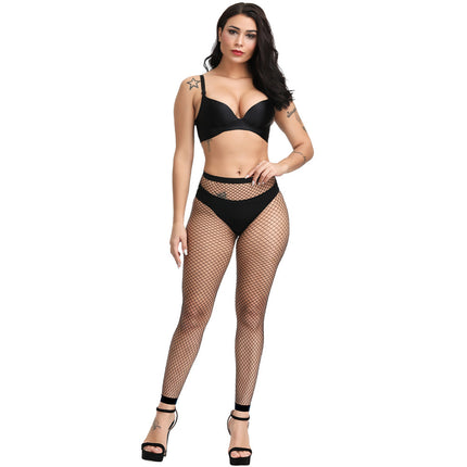 Women’s Hollow-Out Cropped Leggings – Simple Mesh Design