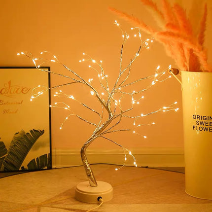 LED Copper Wire Tree Light – Nordic INS Style Bedroom Decorative Lamp