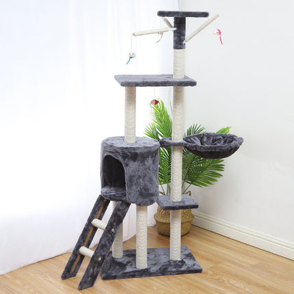 Multi-Level Cat Climber & Cat House – Sisal Scratching Post with Cozy Platforms