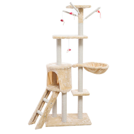 Multi-Level Cat Climber & Cat House – Sisal Scratching Post with Cozy Platforms