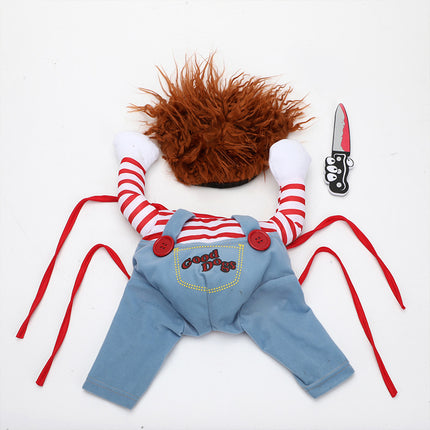 Halloween Pet Costume – Adjustable Funny & Scary Dog Cosplay Outfit for Party Gatherings