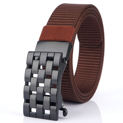 Nylon Weaving Belt with Rectangular Alloy Automatic Buckle