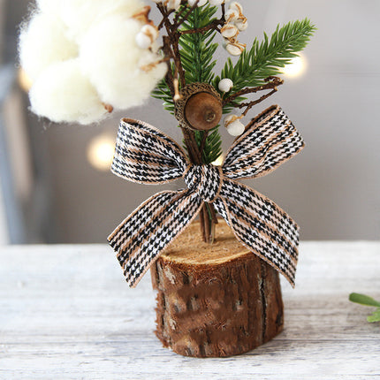Mini Potted Simulation Christmas Tree – Small Tabletop Holiday Decoration