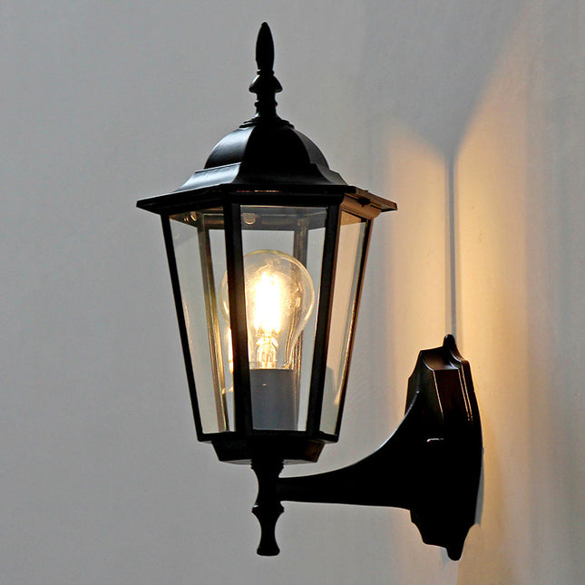 Retro Courtyard Wall Lamp – Hexagonal Outdoor Fixture