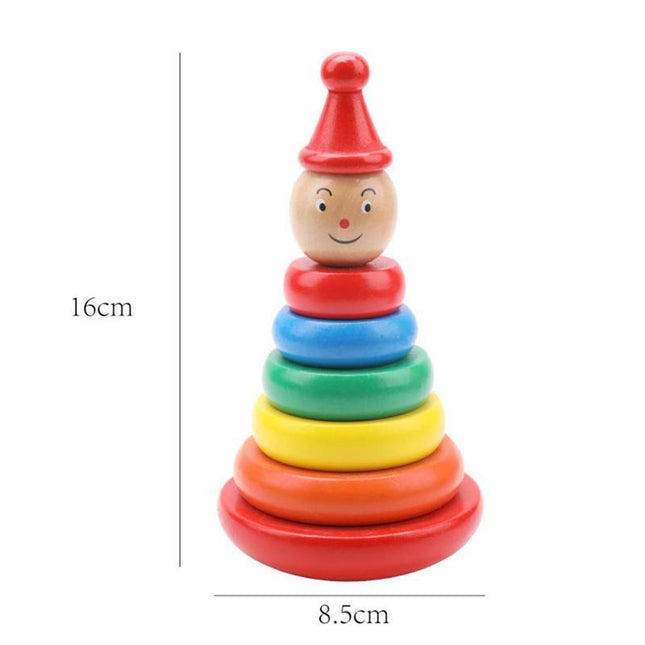 Wooden Stacked Circle Toy (Tumbler Rainbow Tower)