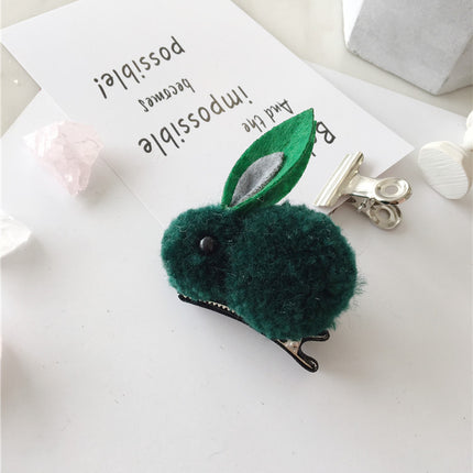 Cartoon Rabbit Hair Tie – Soft Nylon & Polyester Hair Band with Hair Ball Accent