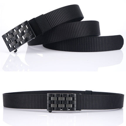 Nylon Weaving Belt with Rectangular Alloy Automatic Buckle