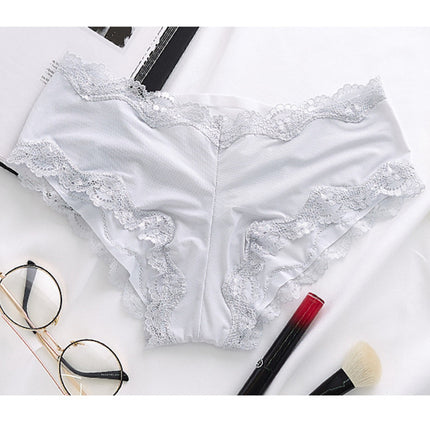 Ice Silk Lace Panties – Seamless Breathable Low-Waist Women’s Briefs