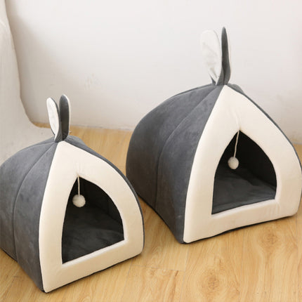 Rabbit Ear Mongolian Pet Nest – Soft Arctic Velvet Bed for Cats & Dogs