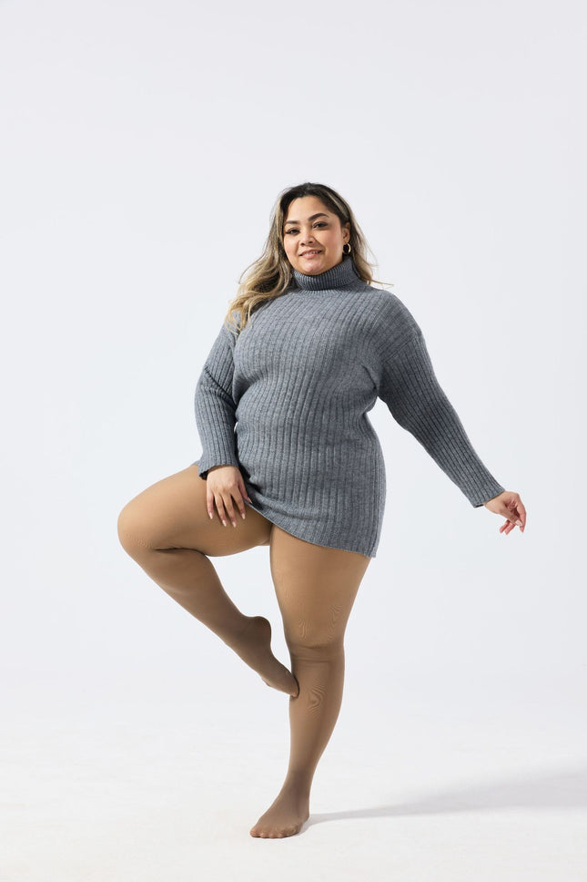 Women’s Sheer Fleece-Lined Leggings – High-Stretch Warm Winter Pants (Plus-Size Options)